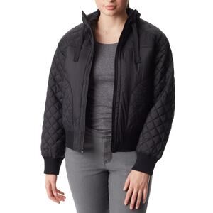 Bass Outdoor Women's Quilted-Trim Zip Bomber Jacket - Black Small
